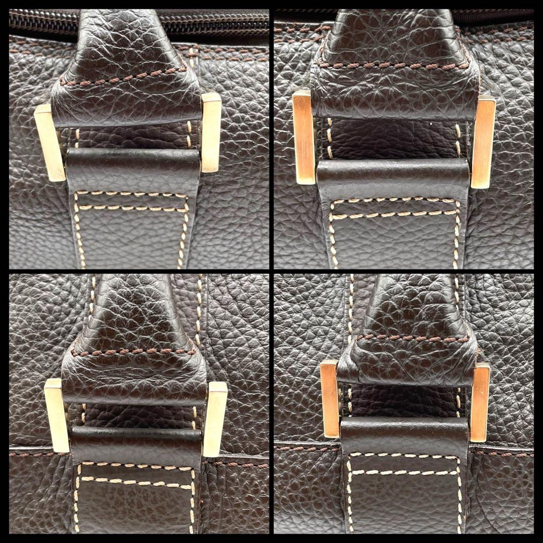 ダンヒル レザー　2way ボストンバッグ ショルダーバッグ ブラウン