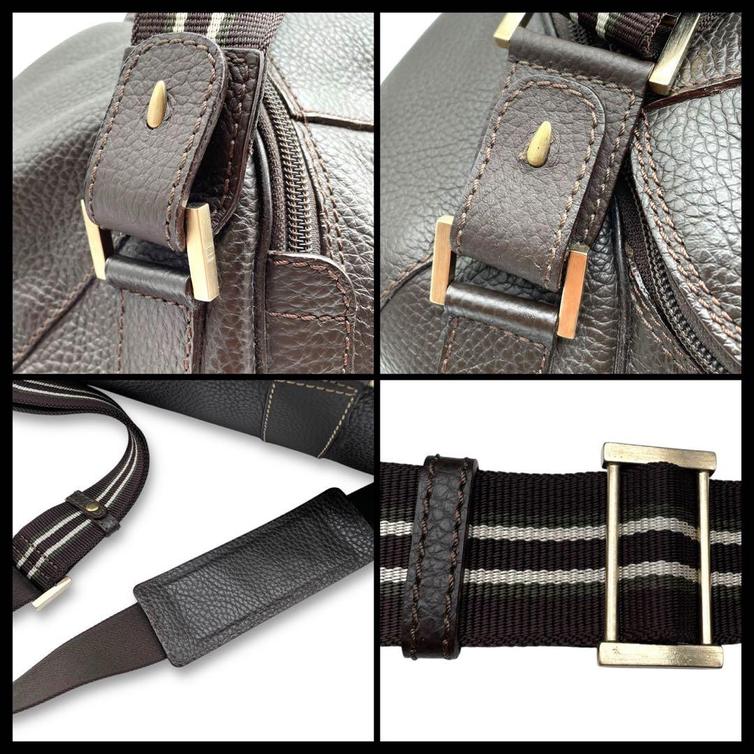 ダンヒル レザー　2way ボストンバッグ ショルダーバッグ ブラウン