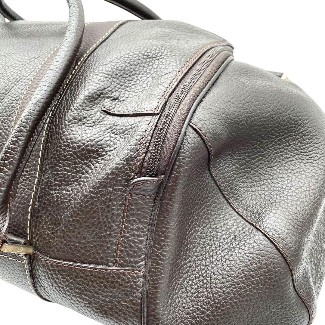 ダンヒル レザー　2way ボストンバッグ ショルダーバッグ ブラウン