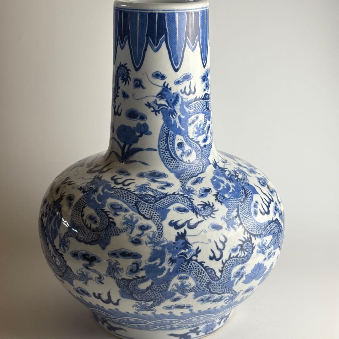 青花 龍紋 染付 壺 大花瓶 花瓶 中国