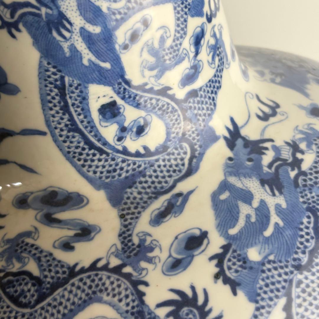 青花 龍紋 染付 壺 大花瓶 花瓶 中国