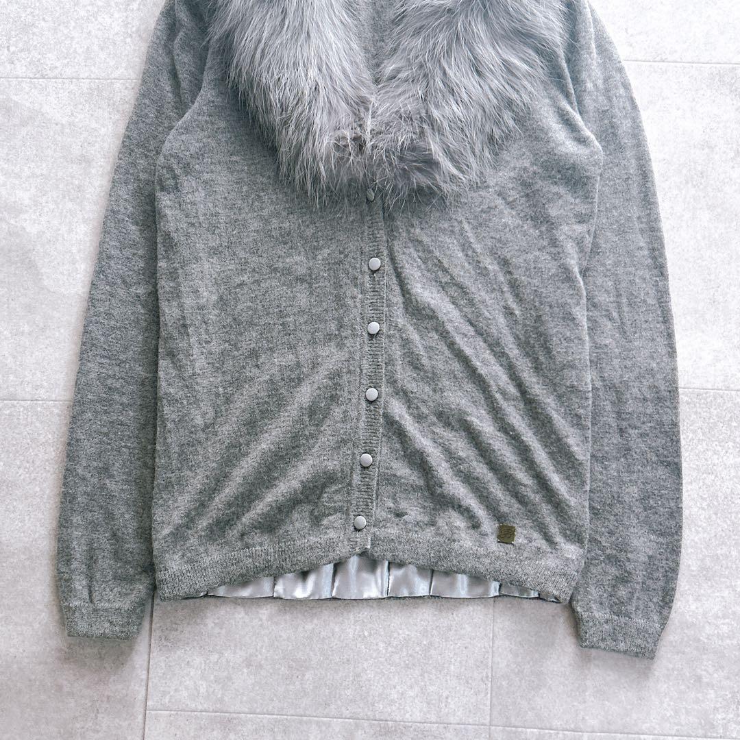 美品✨Blumarine ブルマリン　カーディガン　アルパカ混 フォックスファー