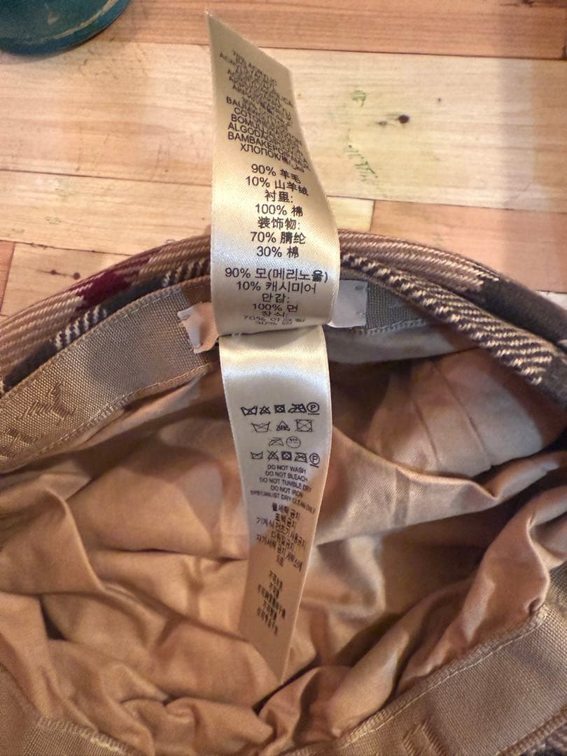 Burberry チェック柄 ベレー帽　M