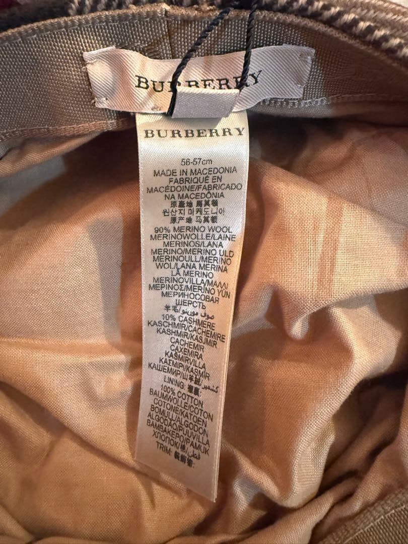 Burberry チェック柄 ベレー帽　M