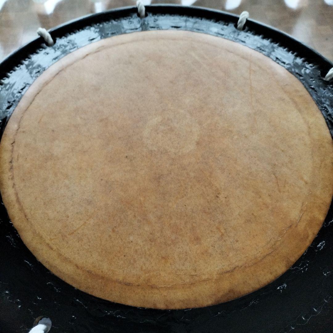 担ぎ太鼓 1.2尺　締太鼓　和太鼓 　天然皮革　ストラップ付き中古品⑦