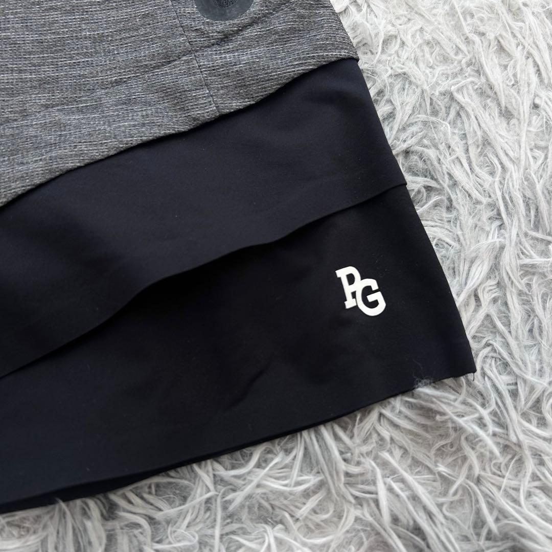 新品　パーリーゲイツ　スカート　ストレッチ　秋冬　ウエストゴム　持続保温　グレー