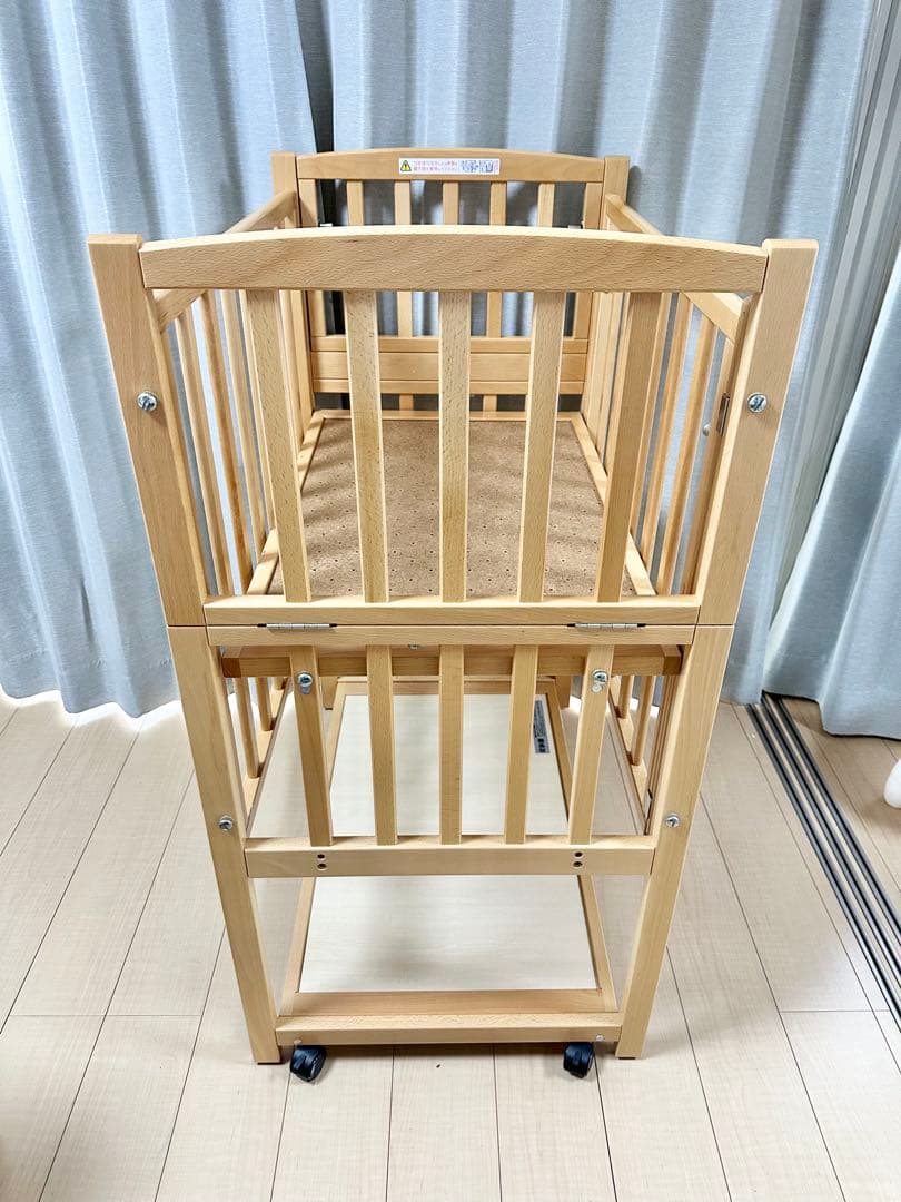 良品 ヤマサキ コンパクトベッド ツーオープン ミニミニ ベビーベッド 日本製