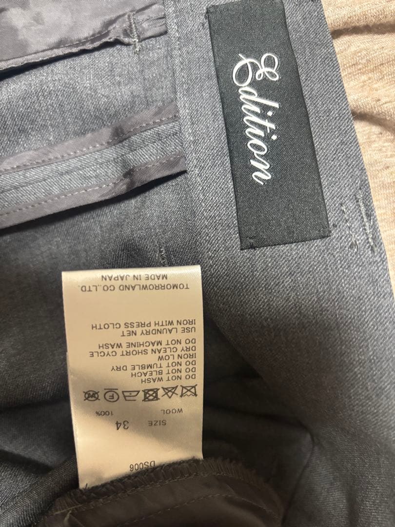 Edition ゼニア タックワイドハーフパンツ　size34（7号）グレー