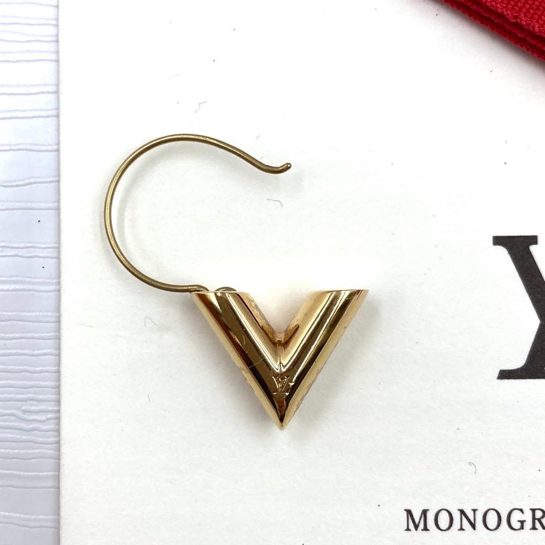 【鑑定済・美品】ルイヴィトン フープピアス エセンシャルV M61088 片耳