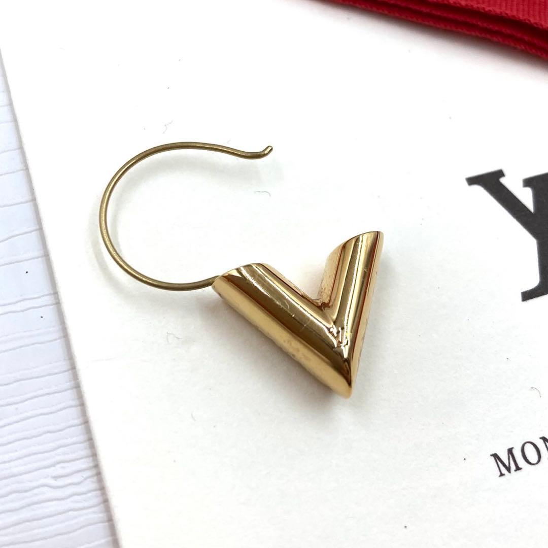 【鑑定済・美品】ルイヴィトン フープピアス エセンシャルV M61088 片耳