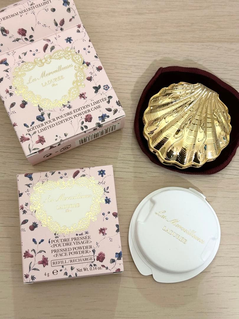 【LADURÉE】新品ラデュレ 24k パウダーケース&フェイスパウダー　貝殻
