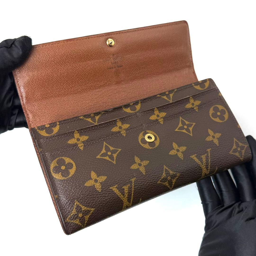 美品 ルイヴィトン モノグラム ポルトフォイユ サラ 10カード 茶色 財布 .