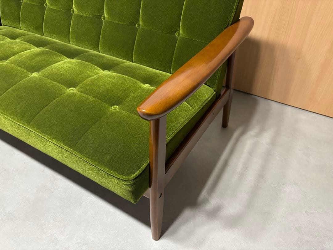 【美品・送料込み】カリモク60 Kチェア モケットグリーン 2シーター