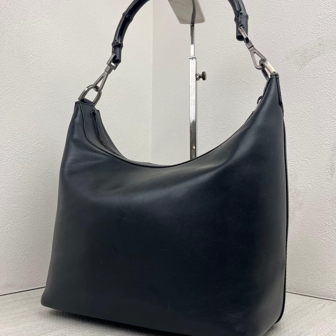 極美品✨ GUCCI グッチ ハンドバッグ ワンショルダー バンブー レザー
