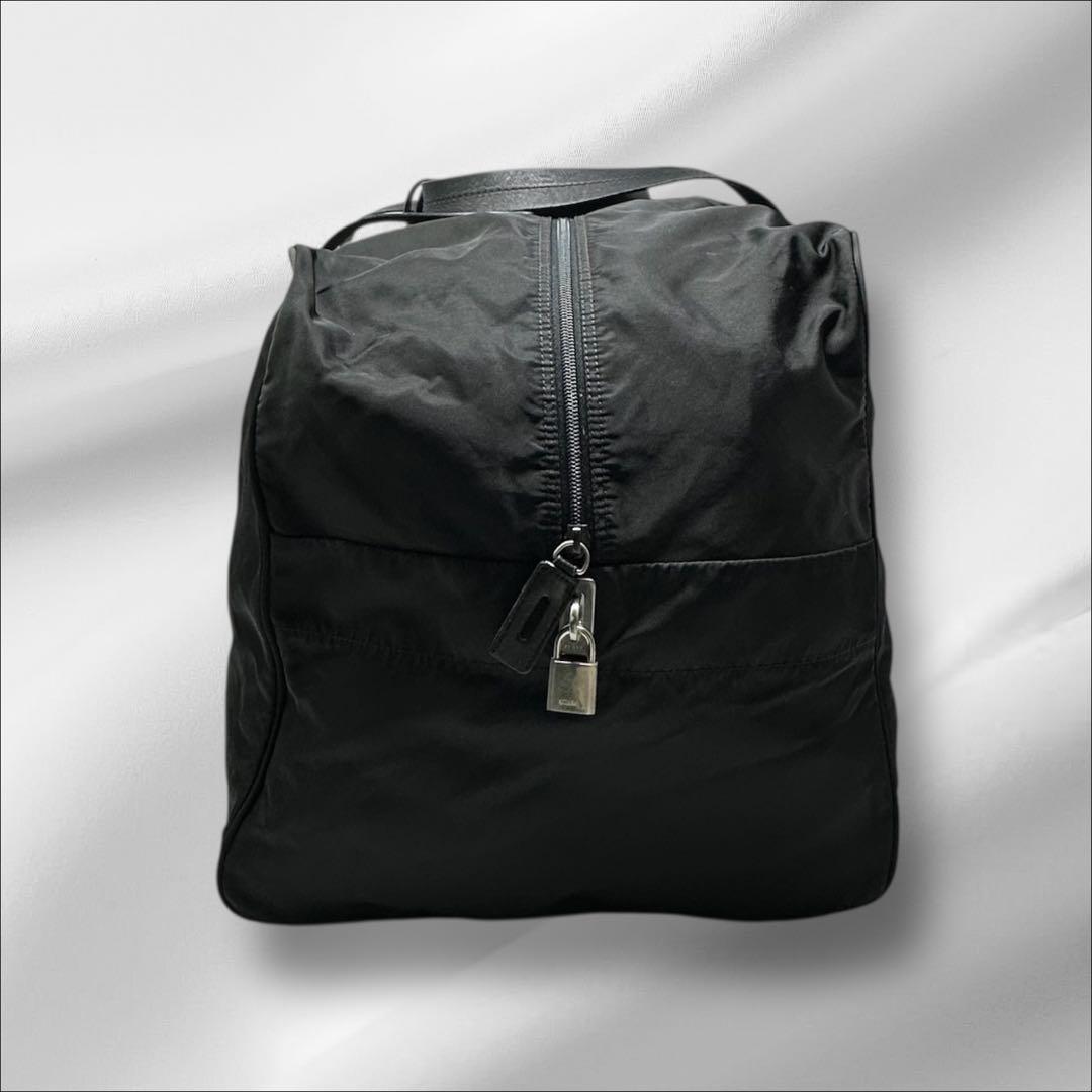 雪見だいふく様 PRADA プラダ ボストンバッグ ナイロン レザー ブラック