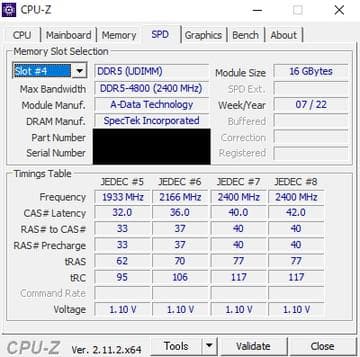 メモリー ADATA DDR5 4800 32GB (16GB x 2)