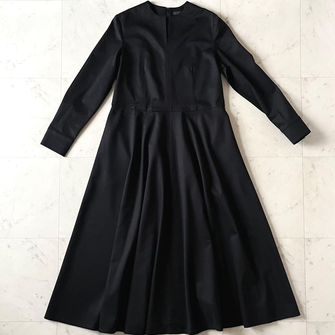 定価3万＊タグ付未使用 ICB キーネックロングワンピース 11号 黒 洗える