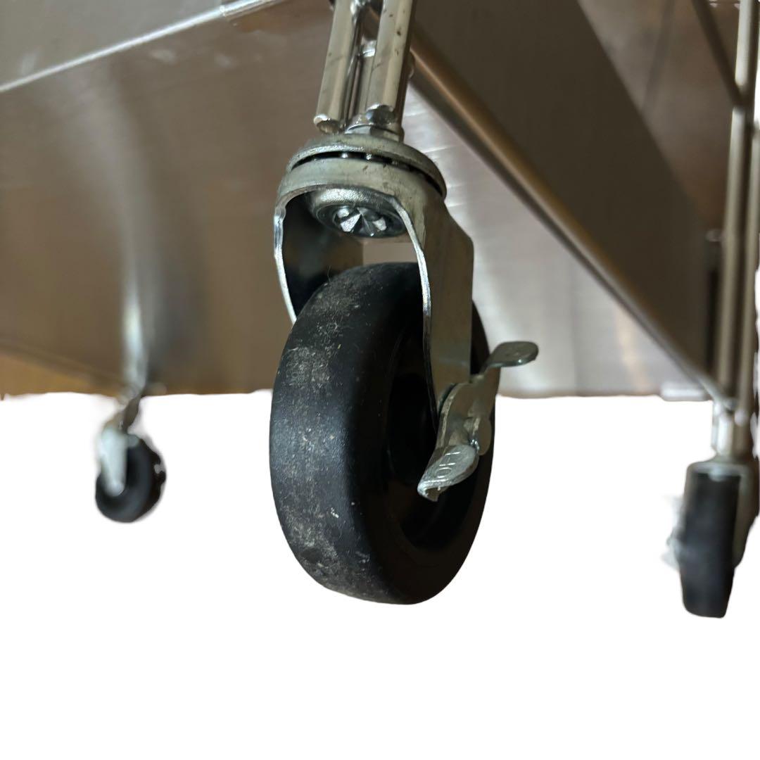 無印良品 ステンレスユニットシェルフ ワゴンセット キャスター付き 3段