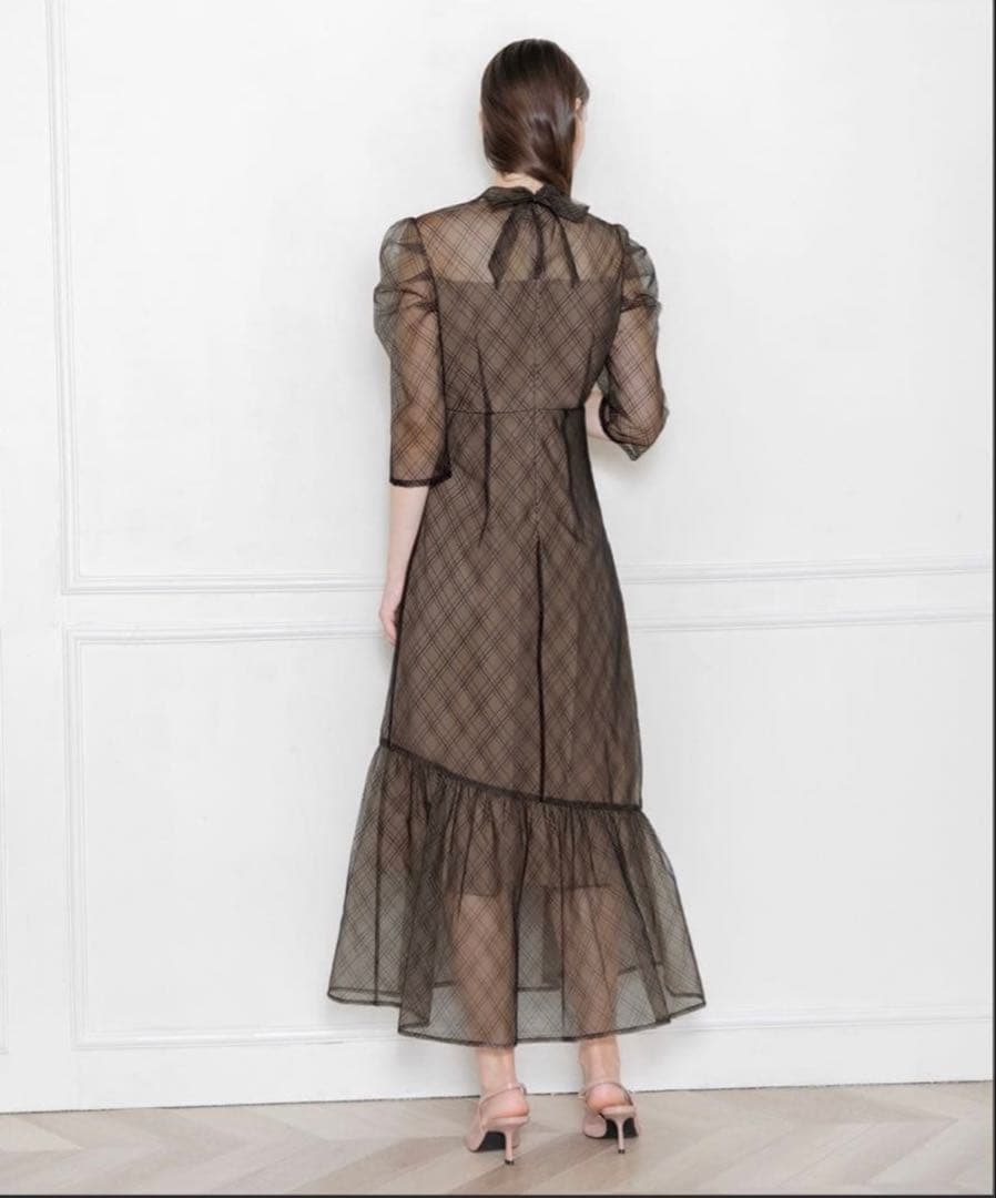 Leja チェック柄フリルドレス