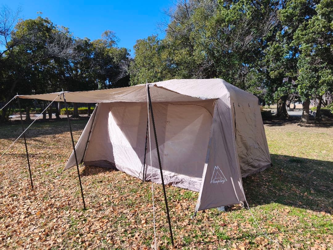 Tenplay ワンタッチ ロッジ型テント 大型 自立式 13㎡ 4シーズン