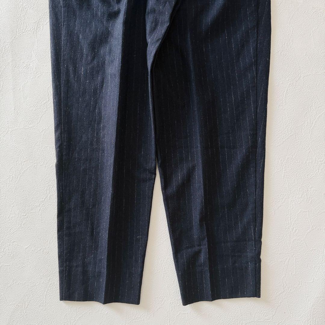2766Z 美品 メゾンマルジェラ ウールフランネルボリュームパンツ 紺