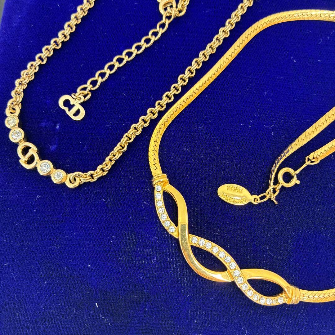 ◇クリスチャンディオール ロゴネックレス/マリオヴァレンチノネックレス　2点