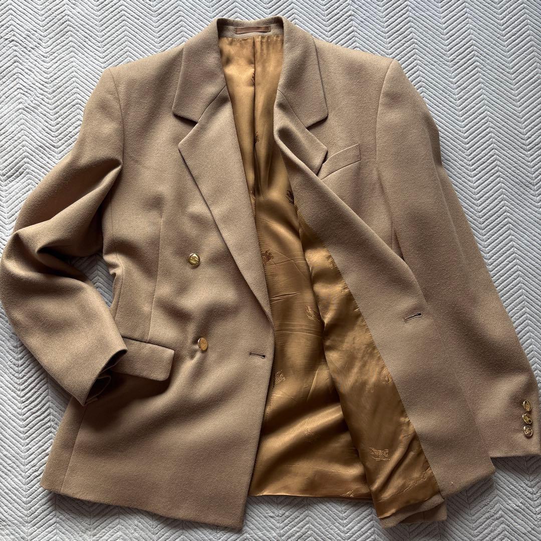 豚桜テーラードXL ダブルブレスト　ホースロゴ　ベージュ