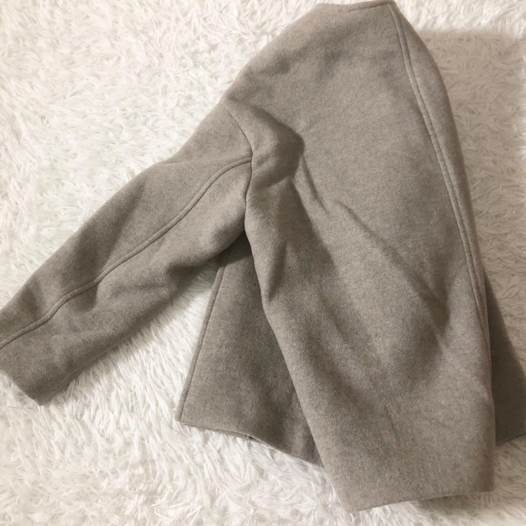 ノーブル MTRカラーレスジップショートコート カシミヤ ベージュ