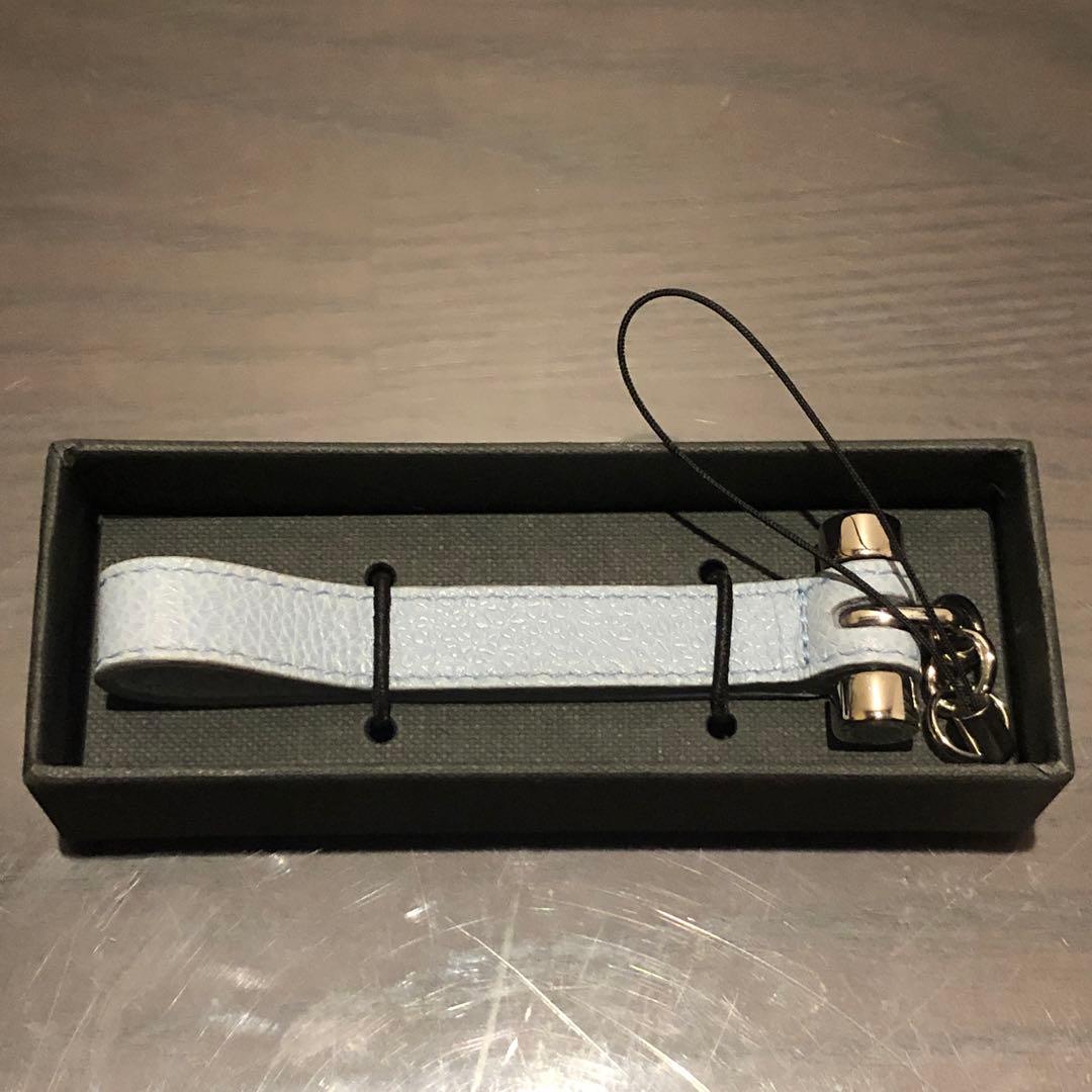 BVLGARI ストラップ　レザー　ライトブルー　新品　タグ