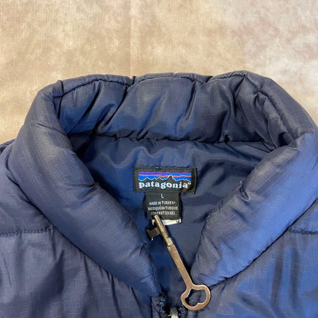 90s Patagonia ダウンベスト ネイビー Lサイズ 詳細不明