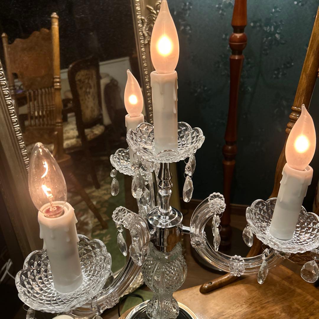 アンティークライト　タッチセンサーライト5灯　キャンドル型ライト　シャンデリア