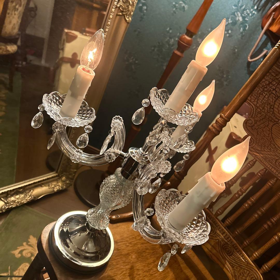 アンティークライト　タッチセンサーライト5灯　キャンドル型ライト　シャンデリア