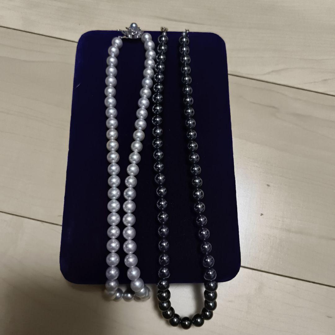 ホワイト ブラック パール ネックレス