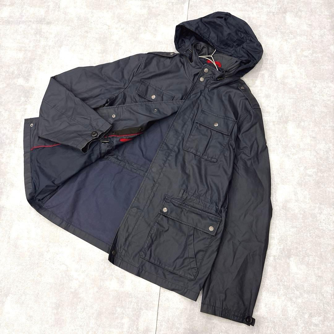 美品✨ビクトリノックス（XL）2016SSミリタリージャケット 紺 フード収納