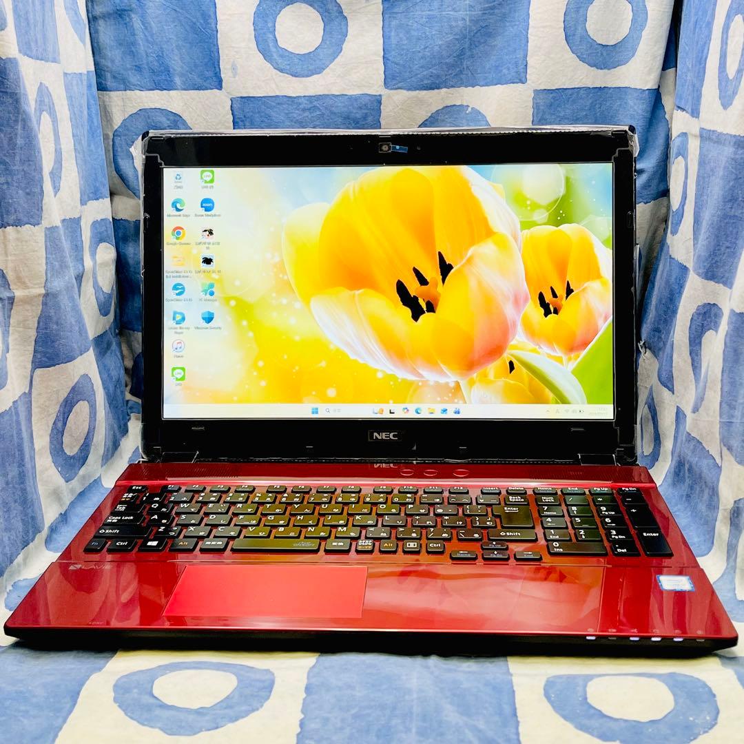 爆速SSD512&メモリ12☆i7☆大人気赤PC♪ブルーレイ&カメラ！Win11