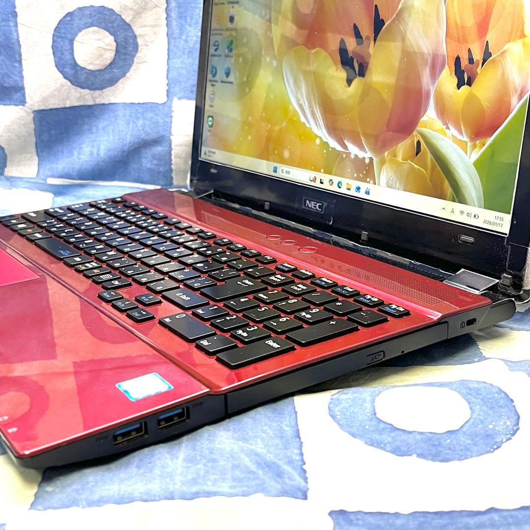 爆速SSD512&メモリ12☆i7☆大人気赤PC♪ブルーレイ&カメラ！Win11