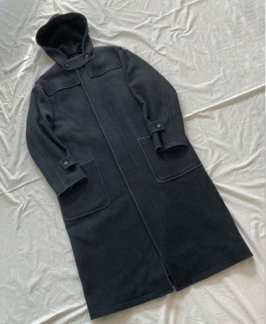 希少　AURALEE　ダッフルコート　ロング丈　シルク混　ネイビー　19AW　1