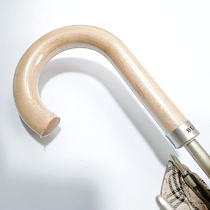 未使用級　バーバリー　長傘　晴雨兼用　日傘　ロゴ　ノバチェック　グリーン