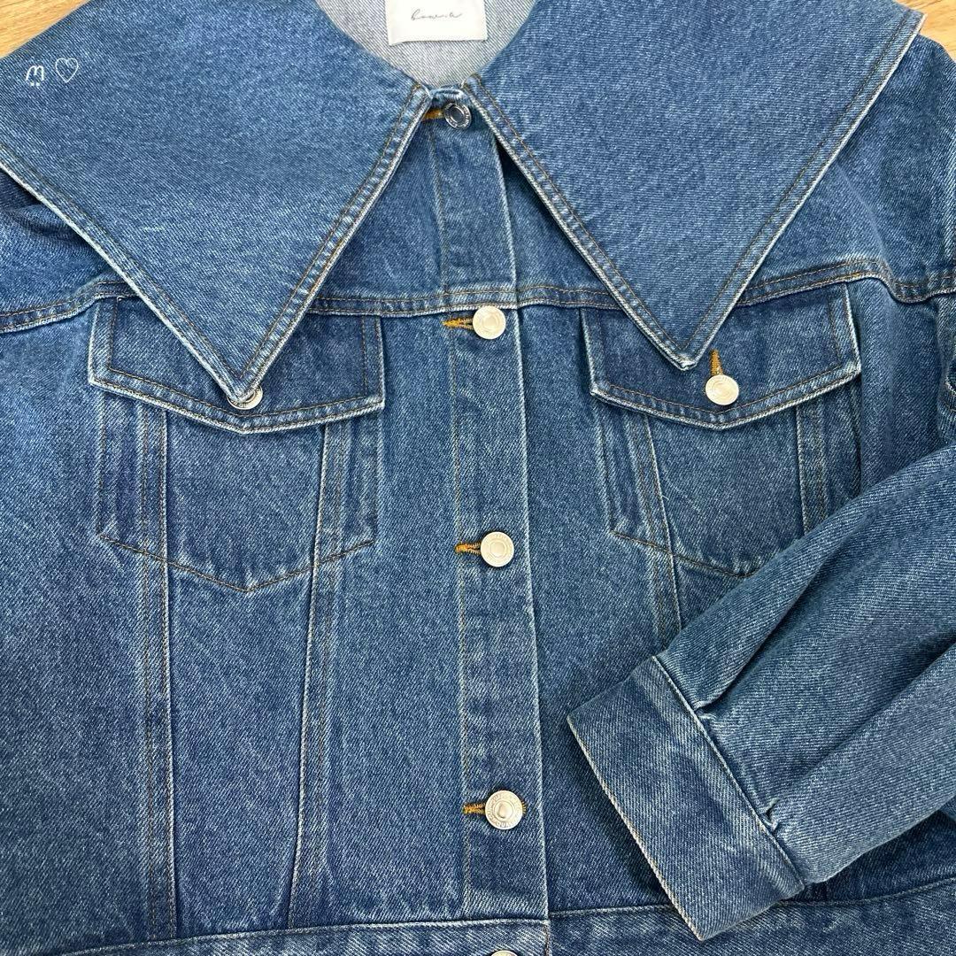 bow.aボウエー　ビッグカラーデニムジャケット　Fフリーサイズ　25年商品