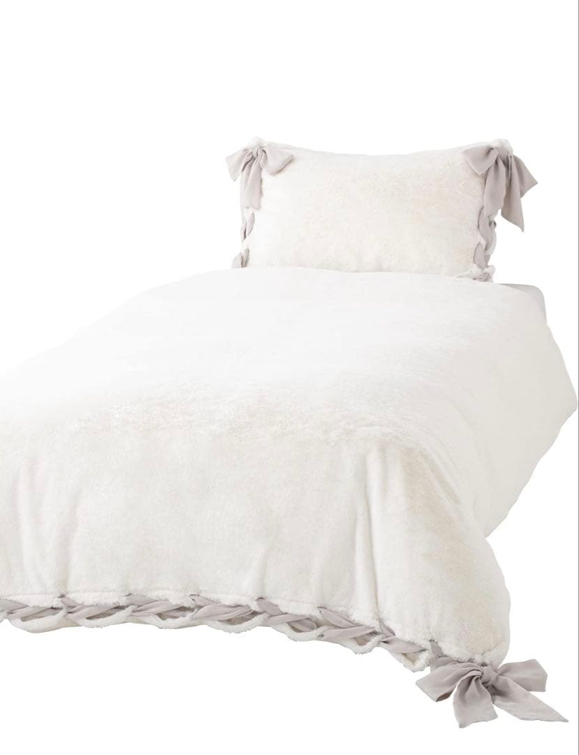 Francfranc リボン ダブル掛け布団カバーセット 4点