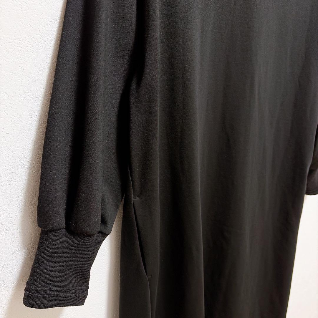 北欧暮らしの道具店「気軽に着られて、きれい見え」　ポンチ素材 ワンピース　黒　M