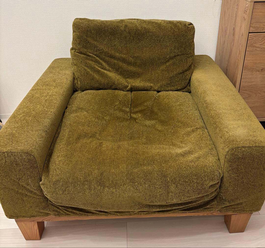 【6/22までの出品】ReCENO リセノ 1人用ソファ folk オリーブ