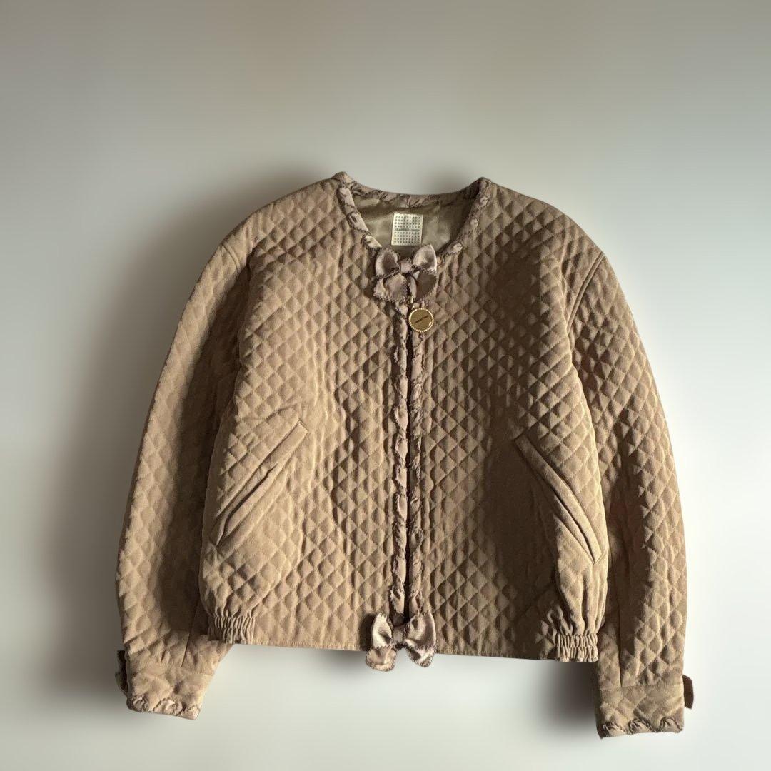 ヴィンテージ カネコイサオ リボン レース キルティング ブルゾン アウター