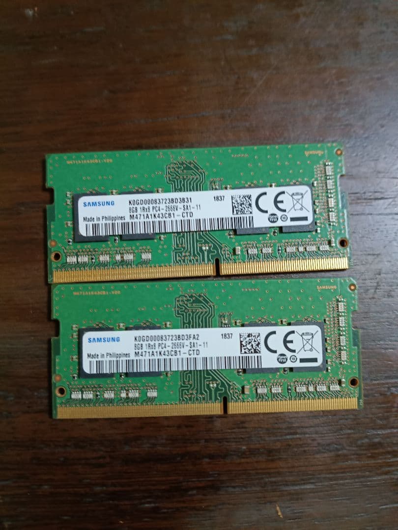 Samsung DDR4 8GB メモリ M471A1K43CB1-CTD