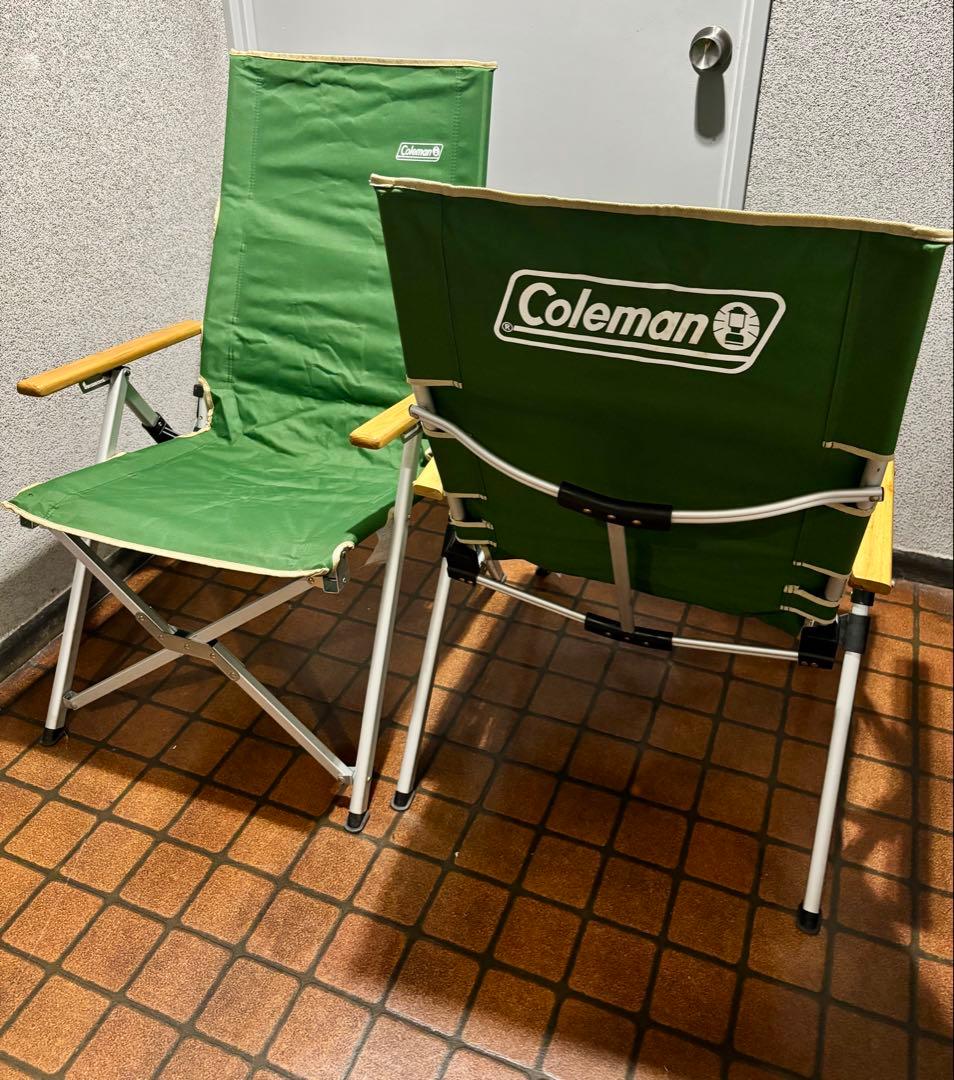 【Coleman】レイチェア グリーン 折りたたみ アウトドア 2脚セット