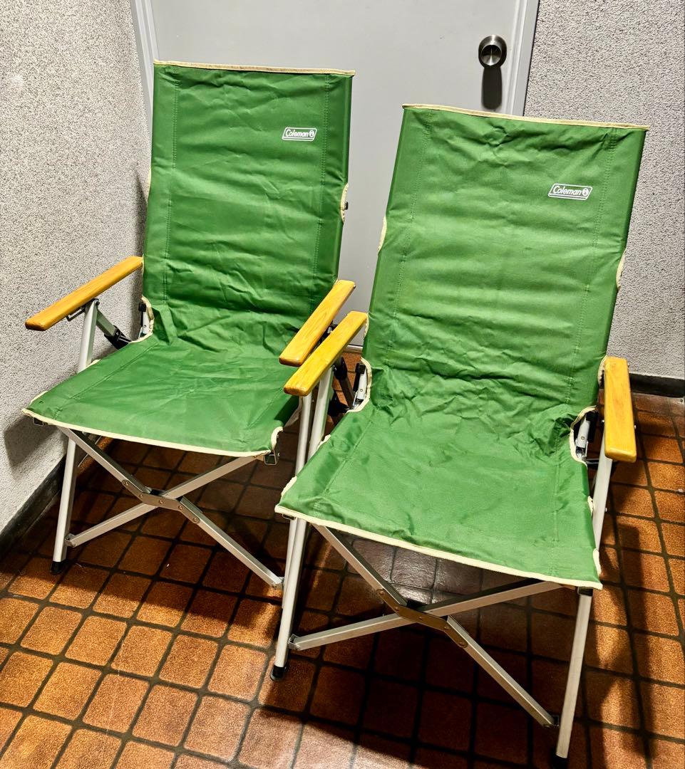 【Coleman】レイチェア グリーン 折りたたみ アウトドア 2脚セット