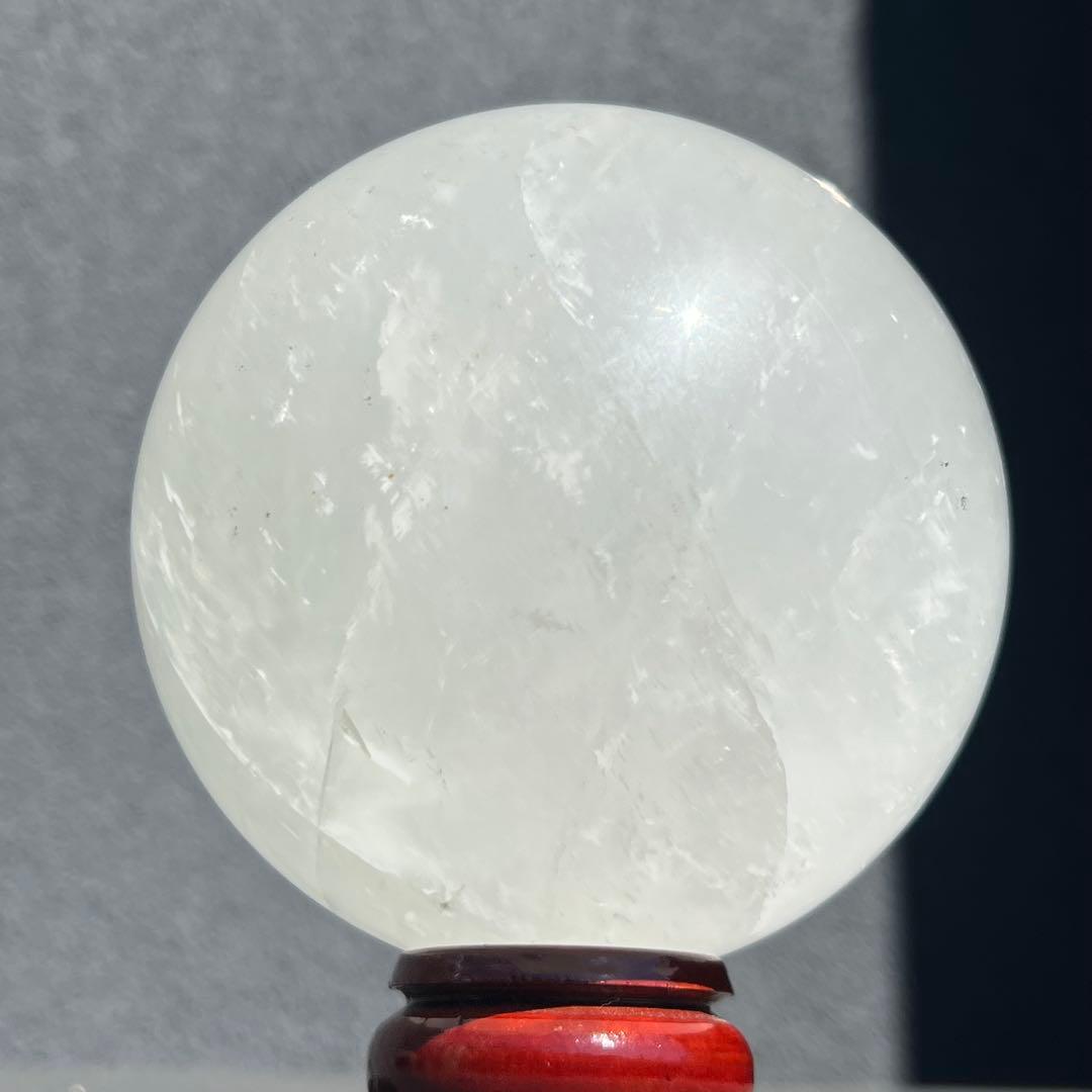 ✳️超美白大宝珠✨美しいレインボー✨極上 ホワイトカルサイト 丸玉 天然石 他1点