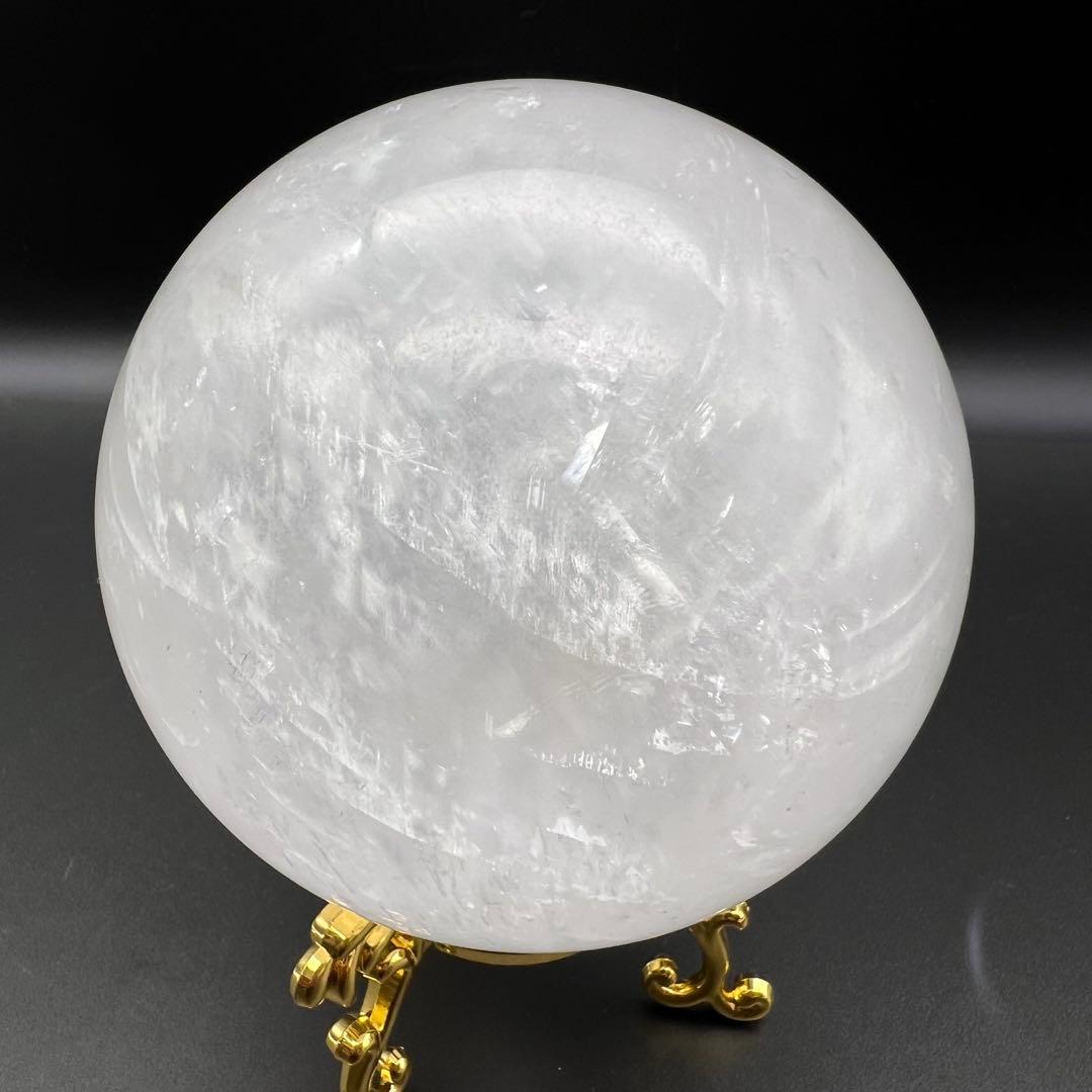 ✳️超美白大宝珠✨美しいレインボー✨極上 ホワイトカルサイト 丸玉 天然石 他1点