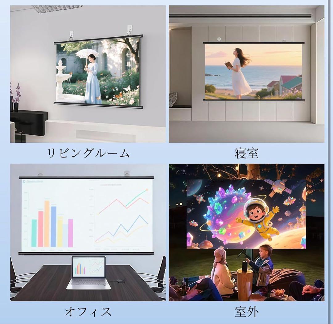 【新品未使用 未開封】80インチ 4Kプロジェクタースクリーン