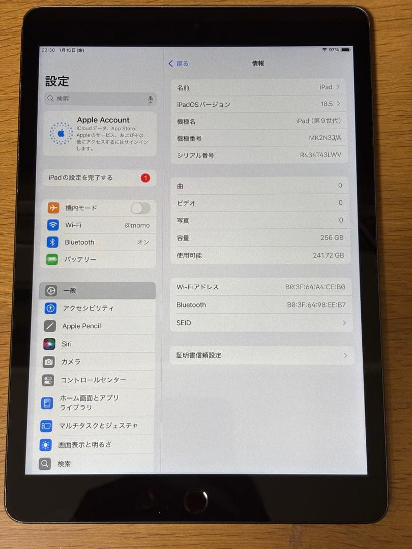Apple Ipad 第9世代256GB Wi-Fi